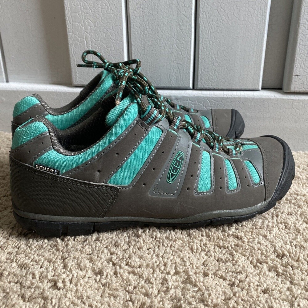 Keen CNX Dry Waterproof Hiking Shoes Grey Teal Green Women's Size 8 1009562